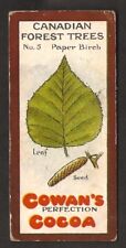 1920s CANADIAN TREES Card COWAN'S Chocolate V11 PAPER BIRCH Cowan Cocoa picture