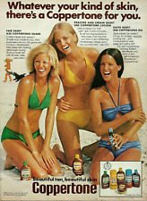 1976 Coppertone Suntan Oil Bikini Beach Girls vintage Print Ad Advertisement picture