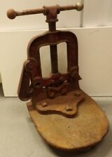 GTD PIPE VISE ANTIQUE NO 2 BENCH OR 3 LEG PIPE BASE MOUNT GREENFIELD MASS USA picture