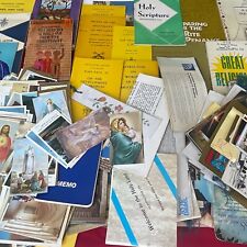 Huge Group Lot Of Vintage Catholic Church Related Books Pamphlets prayer cards  picture