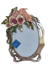 Vintage 2001 Blue Sky Clayworks Gallery Collection Rose & Lily Mirror/Frame NEW picture
