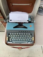 Vintage 1960's Blue CONSUL 221 Portable Typewriter & Carrying Case VG Condition picture