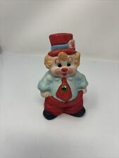 Happy Vintage Clown With Hat And Tie Bell Figurine 4.5