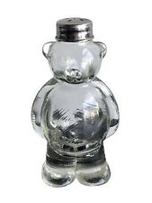 Vintage Clear Glass Fat Teddy Bear Shaker 4” Tall Salt Or Pepper picture