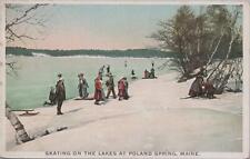 Postcard Skating on the Lakes Poland Springs Maine ME  picture