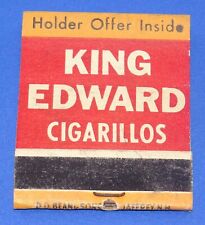 King Edward Cigarillos Vintage Front Strike 20-Strike Matchbook Full Unstruck picture
