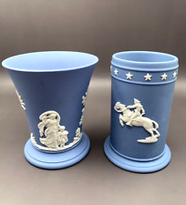 Set of 2 Wedgwood Jasperware Blue Cups - Great Condition picture