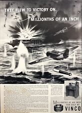 Vinco Gages for the War Effort Millionths of an Inch WW II Vintage Print Ad 1943 picture