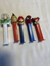 Lot of 5 different Pez Dispensers Donkey Kong Spider Man Mario Buzz Mickey picture