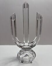 Marc Aurel Nachtmann Crystal Tri Candelabra Glass Candlestick Holder 9.5