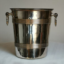 ANTIQUE - WISKEMANN - ART DECO SILVER PLATED WINE COOLER CHAMPAGNE ICE BUCKET picture