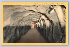 Postcard Tunnel To The Elevator Chimney Rock North Carolina Unposted Linen picture
