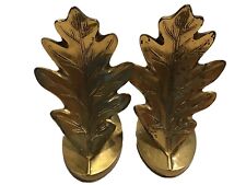 Vintage PM Craftsman Brass Maple Leaf Bookends 1950’s picture