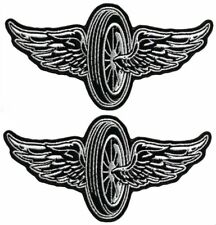 Flying Wheel Wings Embroidered Motorcyle Patch  ||2PC iron on or Sew  5