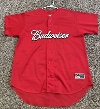 Vintage Budweiser Beer Mens Red Baseball Jersey  Don Alleson Athletic Size XL picture