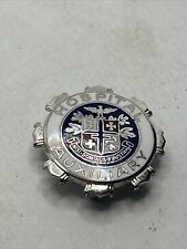 Sterling Silver Enamel Hospital Auxilary Crest Lapel Medal Pin Vintage.  picture