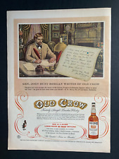 1956 Old Crow Bourbon Whisky Print Ad 13in x10in Gen George Hunt Morgan picture