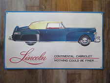 1990s Repro sign 1940s Lincoln Continental Cabriolet embossed metal picture