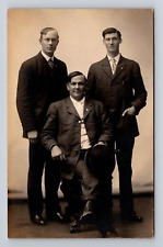 c1910-1924 RPPC Postcard Handsome Portrait of Three Men ARTURA picture