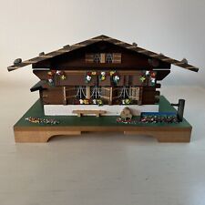 Vintage Swiss Musical Wooden Cabin Chalet Music Trinket Box Handmade picture
