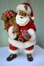 African American Santa-Fabriche Santa  Carrying Sack Of Toys & Gifts picture