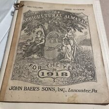 Vtg 1918 Agricultural Almanac Book John Baers Sons Inc Farmers Lancaster Pa picture