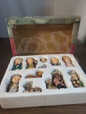 Vintage Nativity Set Juvenile Figures ceramic Holiday Time 11 Piece picture