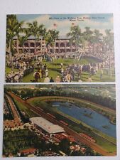 2 Vintage Postcard Hialeah Race  Course Track Miami Florida 1950s Arial Views picture