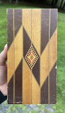 Antique - Vintage Inlaid Geometric Art Deco Wooden Hinged Box picture