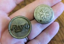 2 Pc Lot Vintage Oil Lamps Screw Caps Lids Rayo & USA made 5/8