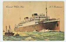 Vtg Postcard, MV Britannic, Cunard White Star Lines, BN3, steamship cruise ship picture
