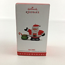 Hallmark Keepsake Christmas Tree Ornament Tea Time 2pc Set Santa Claus New 2016 picture