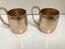 Pair Vintage Copper Colored Aluminum Cup Mugs MCM Barware 50s Moscow Mule picture