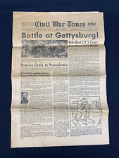 Civil War Times July 2-5, 1863 Battle At Gettysburg Newspaper Reproduction 1958 picture
