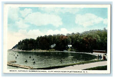 c1920s Beach Catholic Summer School Plattsburgh New York NY Posted Postcard picture