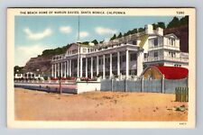 Santa Monica CA-California, Beach Home Marion Davies, Vintage Postcard picture