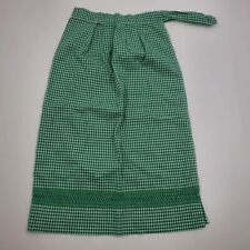 Vintage Green Check Gingham Reticulated Cross Stitch Half Apron Retro MCM picture