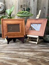 Vintage Beveled Ornate Thailand Wooden Picture Frame Macthing Pair Plein Aire picture
