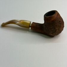 Antique Smoking Tobacco Wooden Pipe 734 Made In Italy Color Brown Gloss Vintage picture