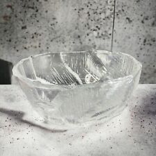 Mid Century Hoya Glass Crystal Textured Dish Bowl Iceberg Ice Bowl Vintage Decor picture