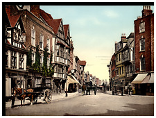 England. Tewkesbury. High Street. Vintage Photochrome by P.Z, Photochrome Zurich picture