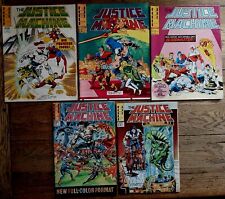 The Justice Machine #1-5 1981 Noble Comics/signed 2x MIKE GUSTOVICH +cobalt blue picture