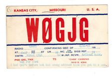 Ham Radio Vintage QSL Card     W0GJG   1953   Kansas City, Missouri picture