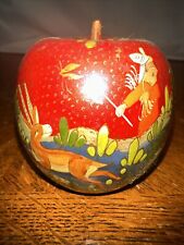Vintage Persian Tole Hand Painted Lacquered Solid Wood Apple Decoration picture