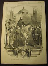 1854 print: the SULTAN going to MOSQUE in CONSTANTINOPLE; Abdulmejid picture