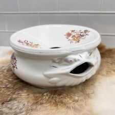 Antique Ironstone Spittoon with Open Gargoyle Mouths & Handpainted Floral Accent picture
