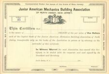 Junior American Mechanics Building Association - Stock Certificate - General Sto picture