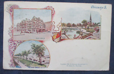 Chicago Illinois Multi View Postcard Copyright dated 1897 Souvenir Card Co picture