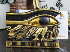 Ancient Egyptian Wedjat Eye Of Horus Uraeus Cobra Business Card Holder Figurine picture