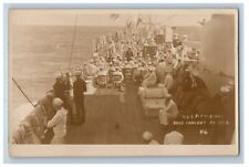 c1920's U.S.S Pittsburgh Band Concert At Sea Ship RPPC Photo Antique Postcard picture